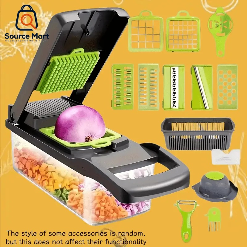 16-in-1 Vegetable Slicer & Chopper(১৬-ইন-১ মাল্টিফাংশনাল ভেজিটেবল স্লাইসার ও চপার)